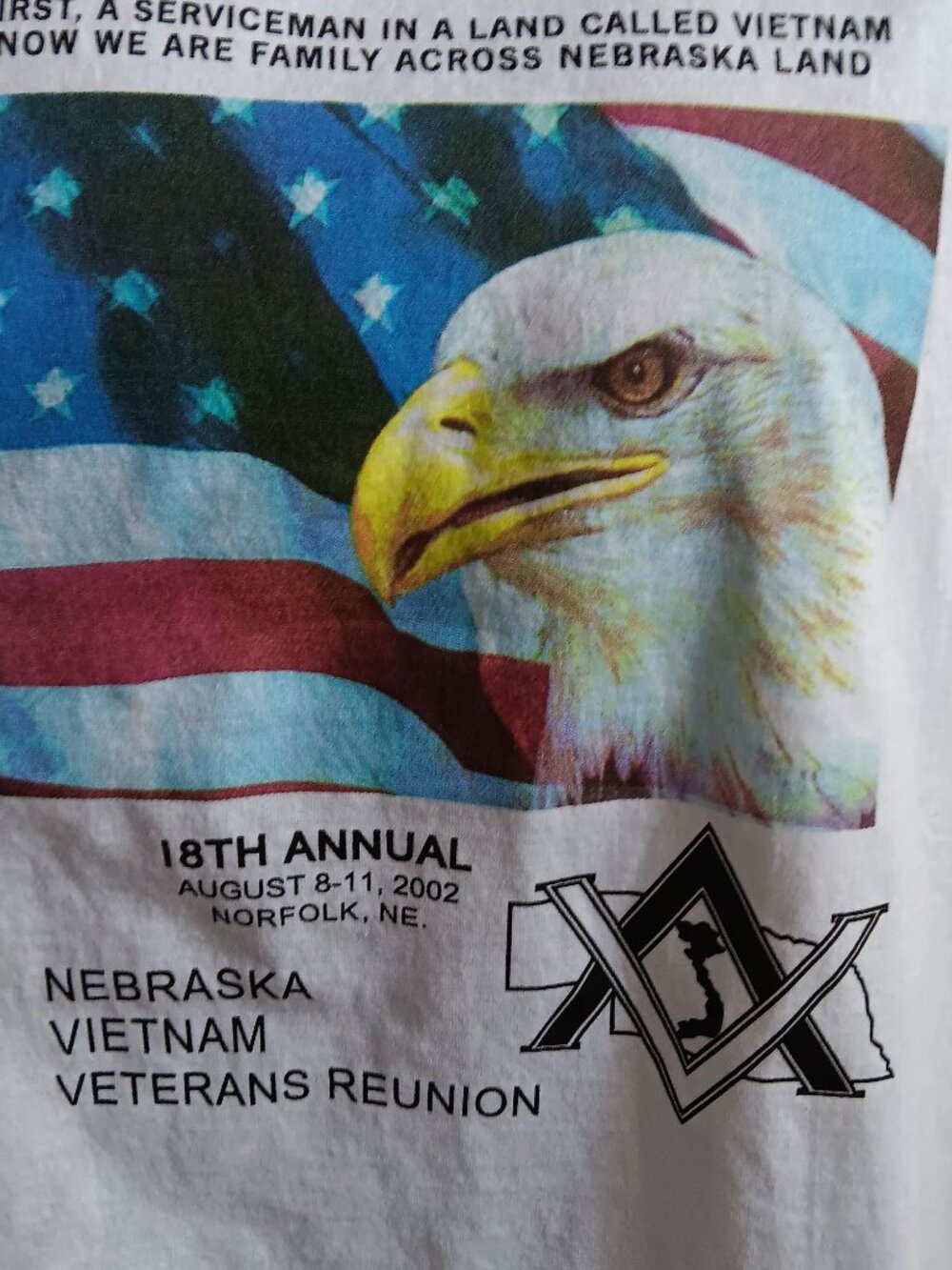 True Vintage T-shirt XL 2002 Nebraska Vietnam Veterans Reunion POW MIA T-Shirt